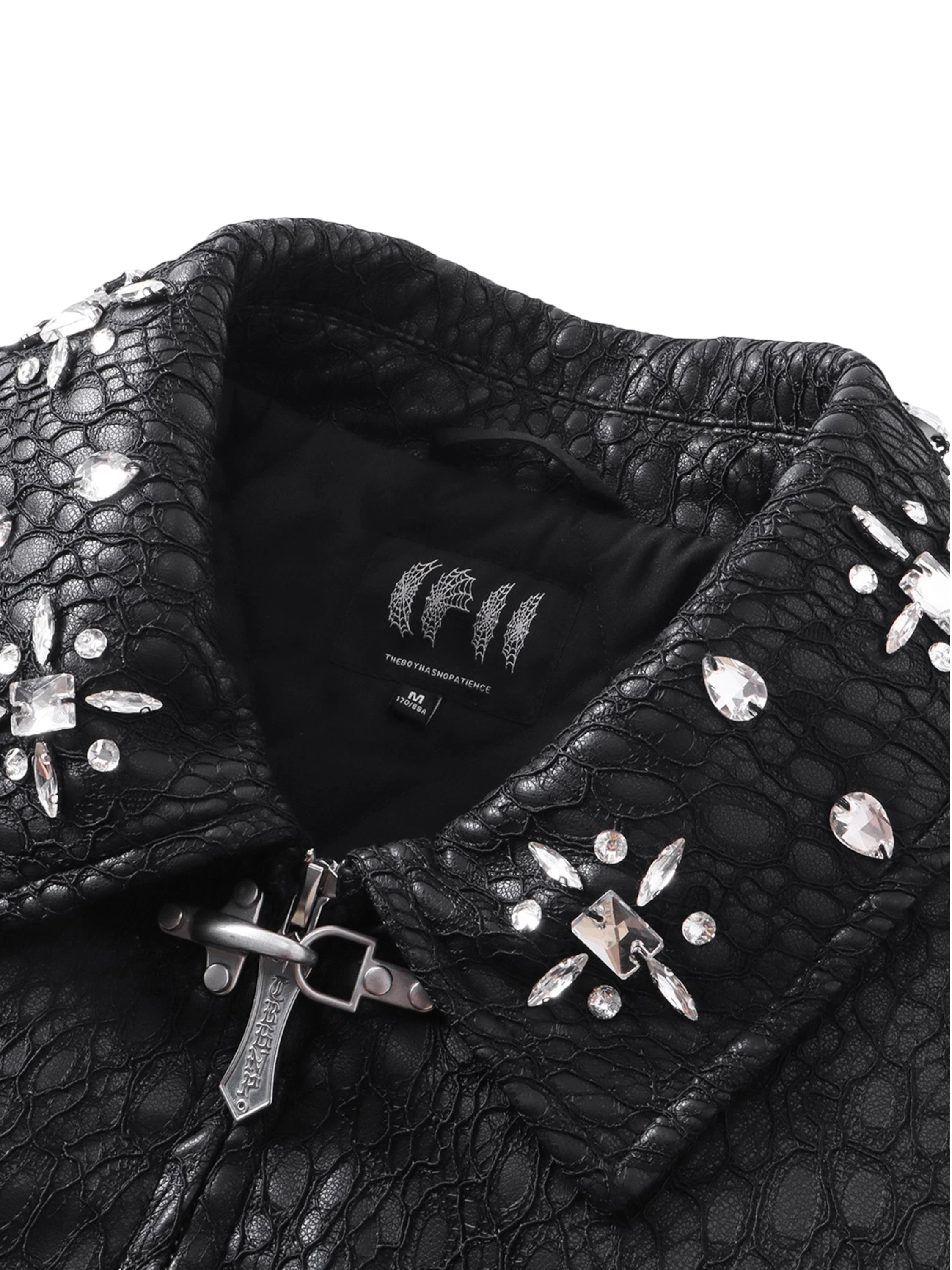 TBHNP Luminous Dawn structured patchwork padded jacket, black — men's streetwear jacket