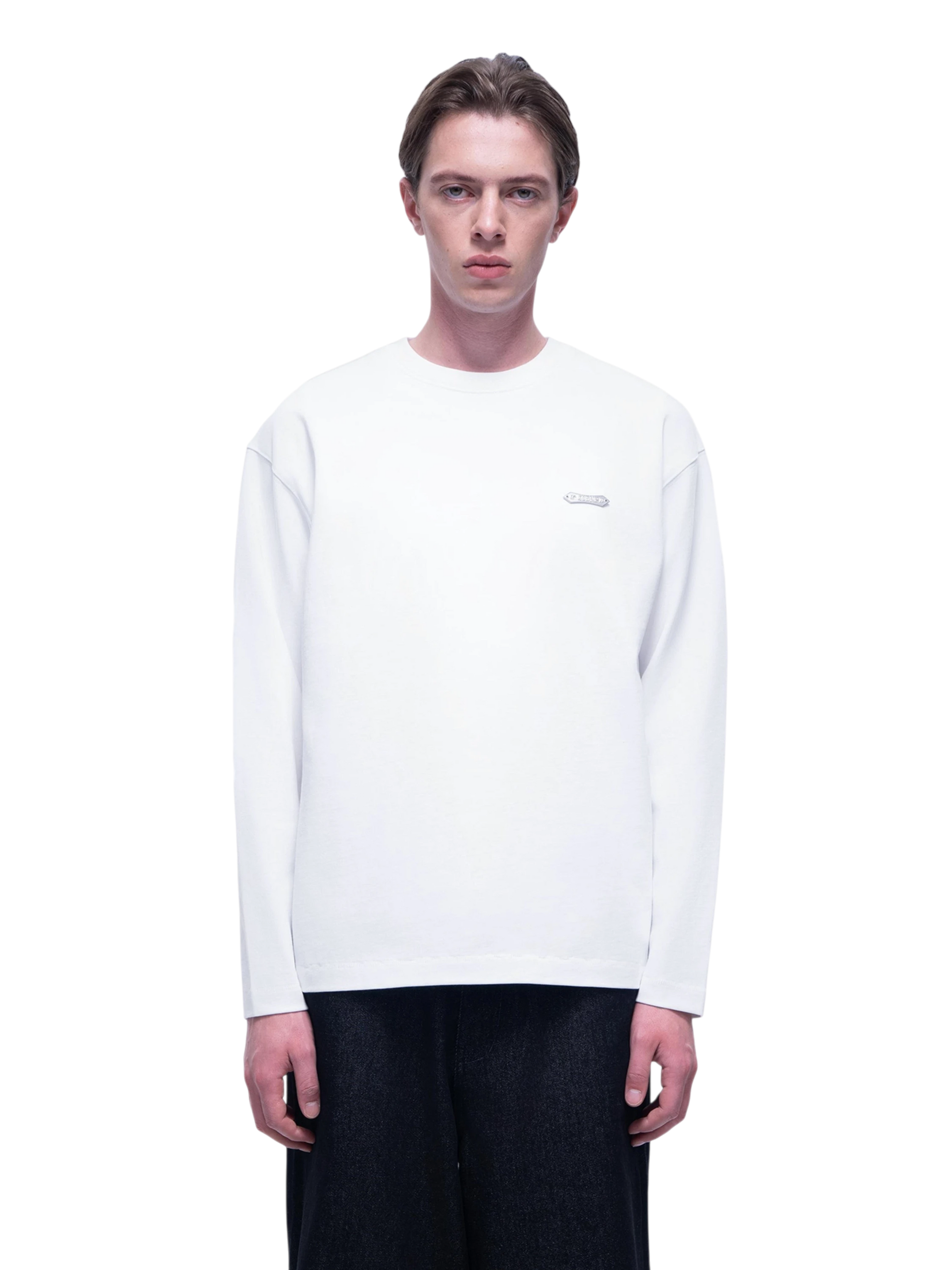 TBHNP Luminous Dawn flocked logo long-sleeve tee — men's streetwear graphic tee