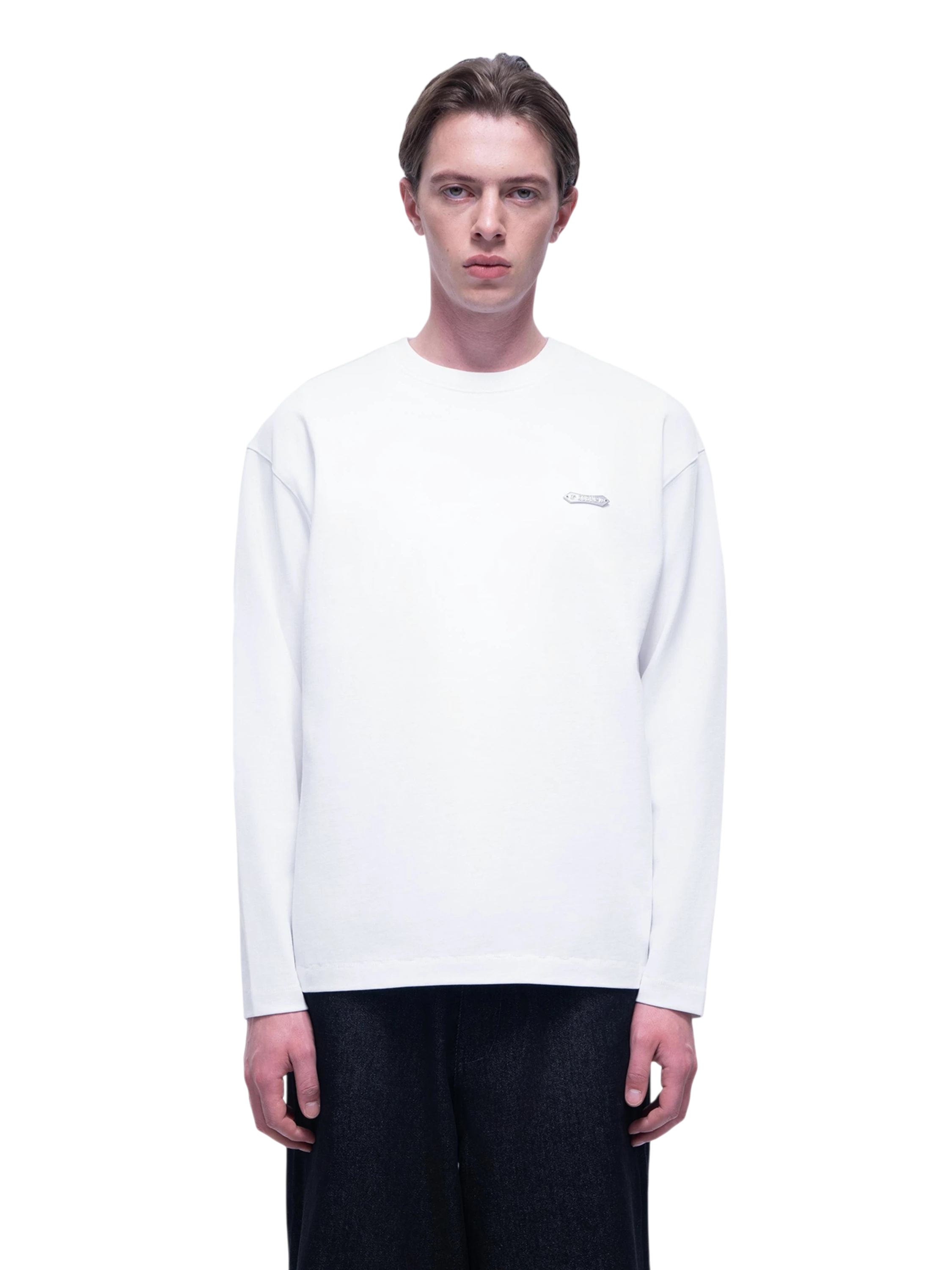 TBHNP Luminous Dawn flocked logo long-sleeve tee — men's streetwear graphic tee