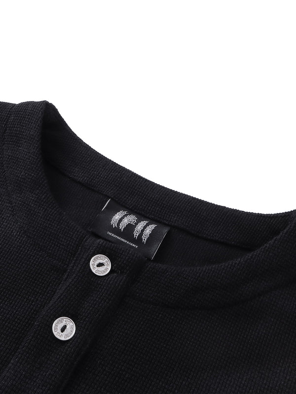 LUMINOUS DAWN WAFFLE-KNIT L-S TEE