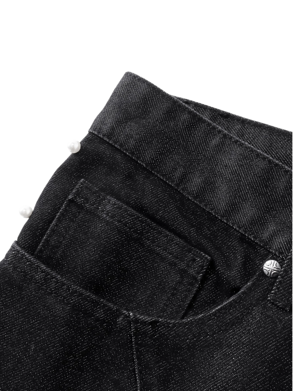 TBHNP Luminous Dawn astral logo coated flare jeans, black — men's streetwear denim