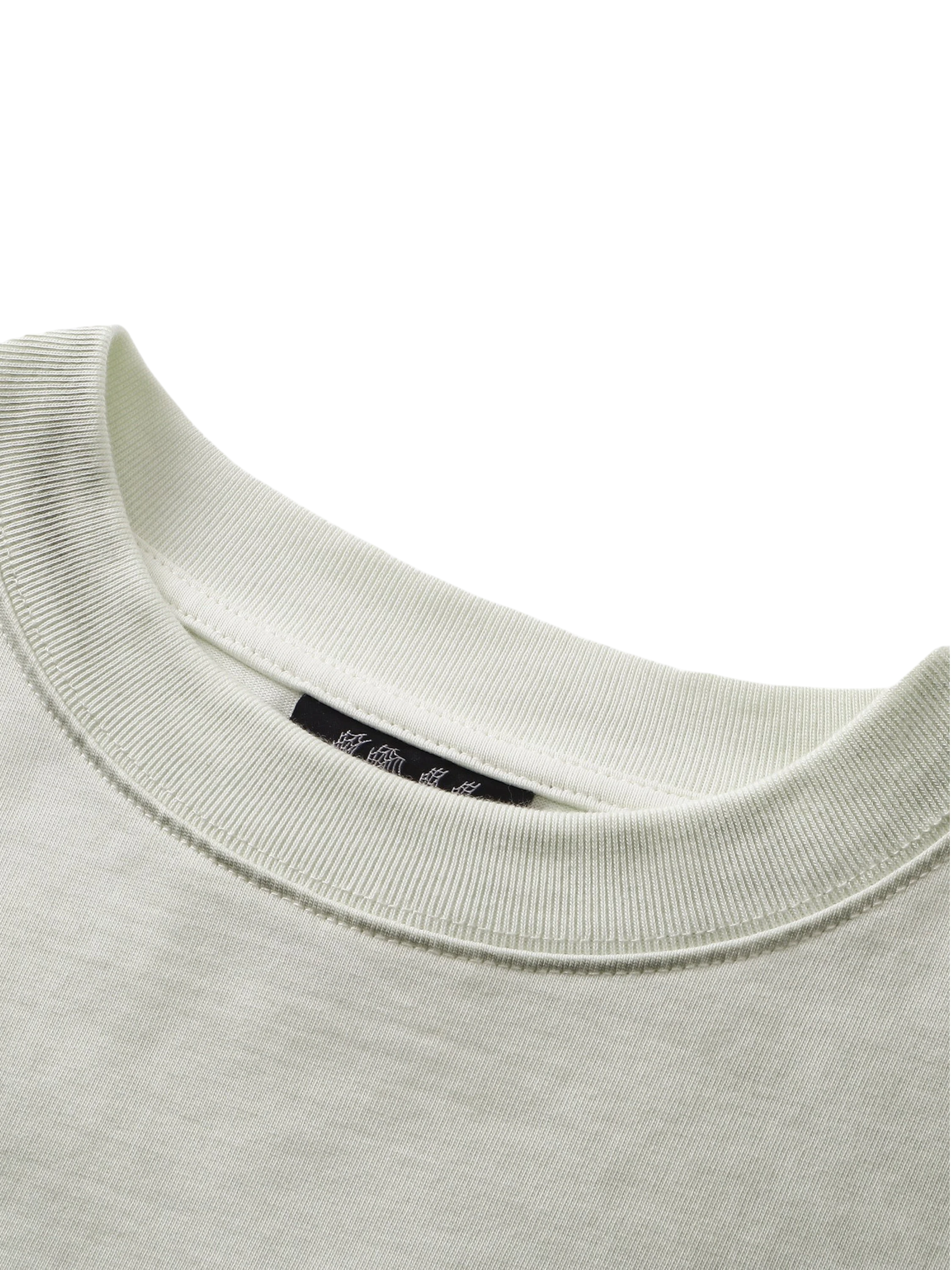 TBHNP Luminous Dawn knight badge washed t-shirt, white — men's streetwear graphic tee