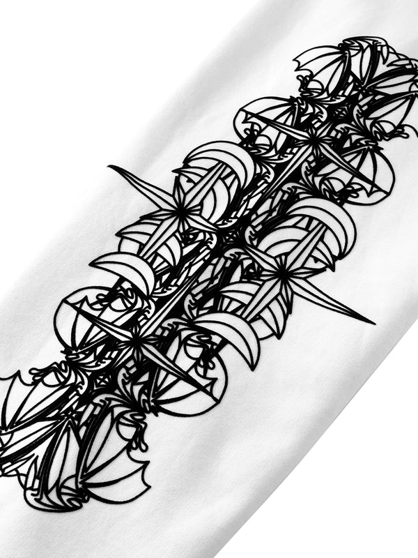 LUMINOUS DAWN ASTRAL LOGO FLOCKED PANTS