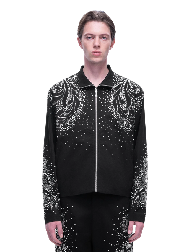 PEARL RHINESTONE ZIP JACKET