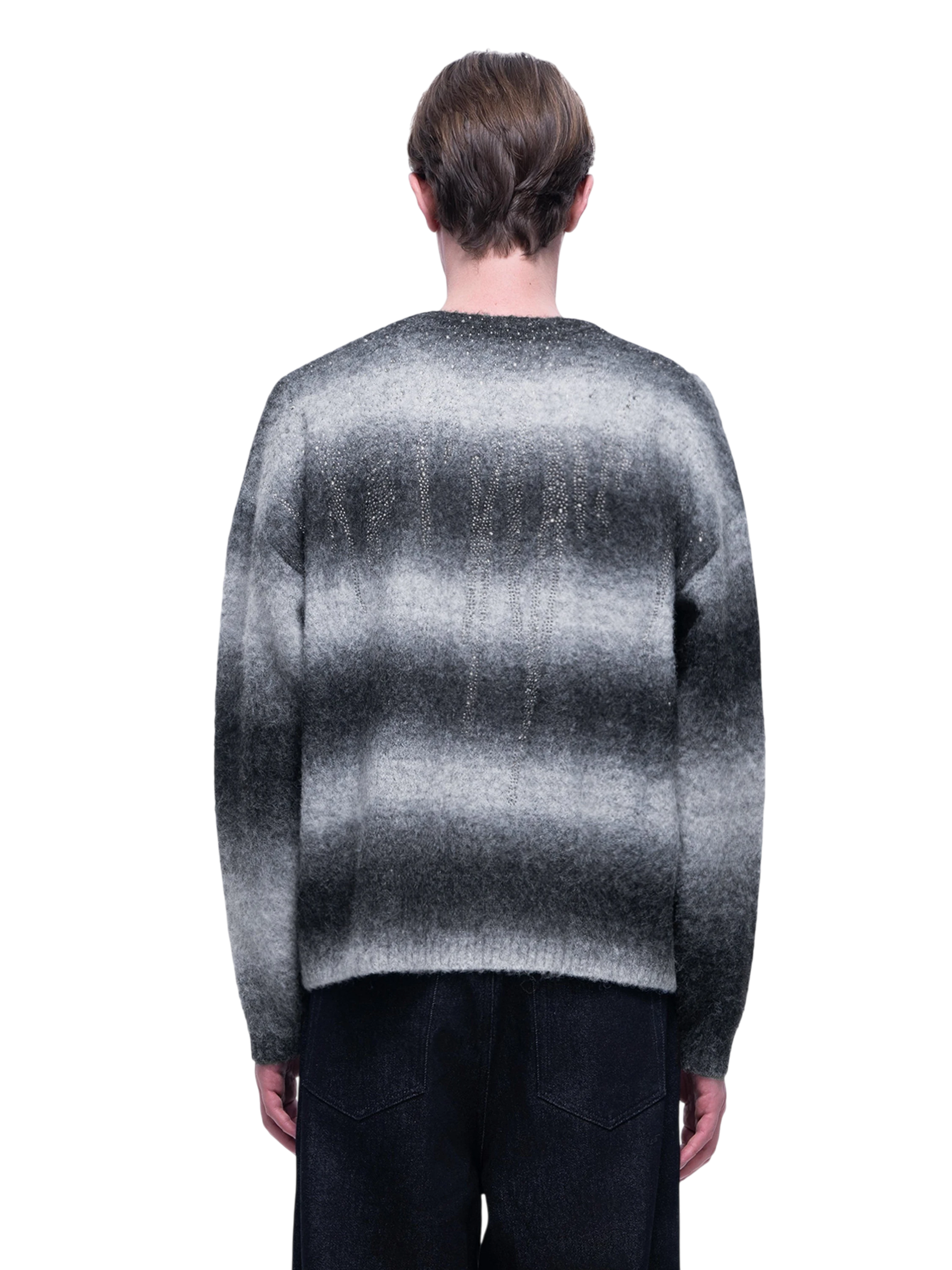 TBHNP Luminous Dawn rhinestone mohair knit sweater — men's streetwear fuzzy knit jumper