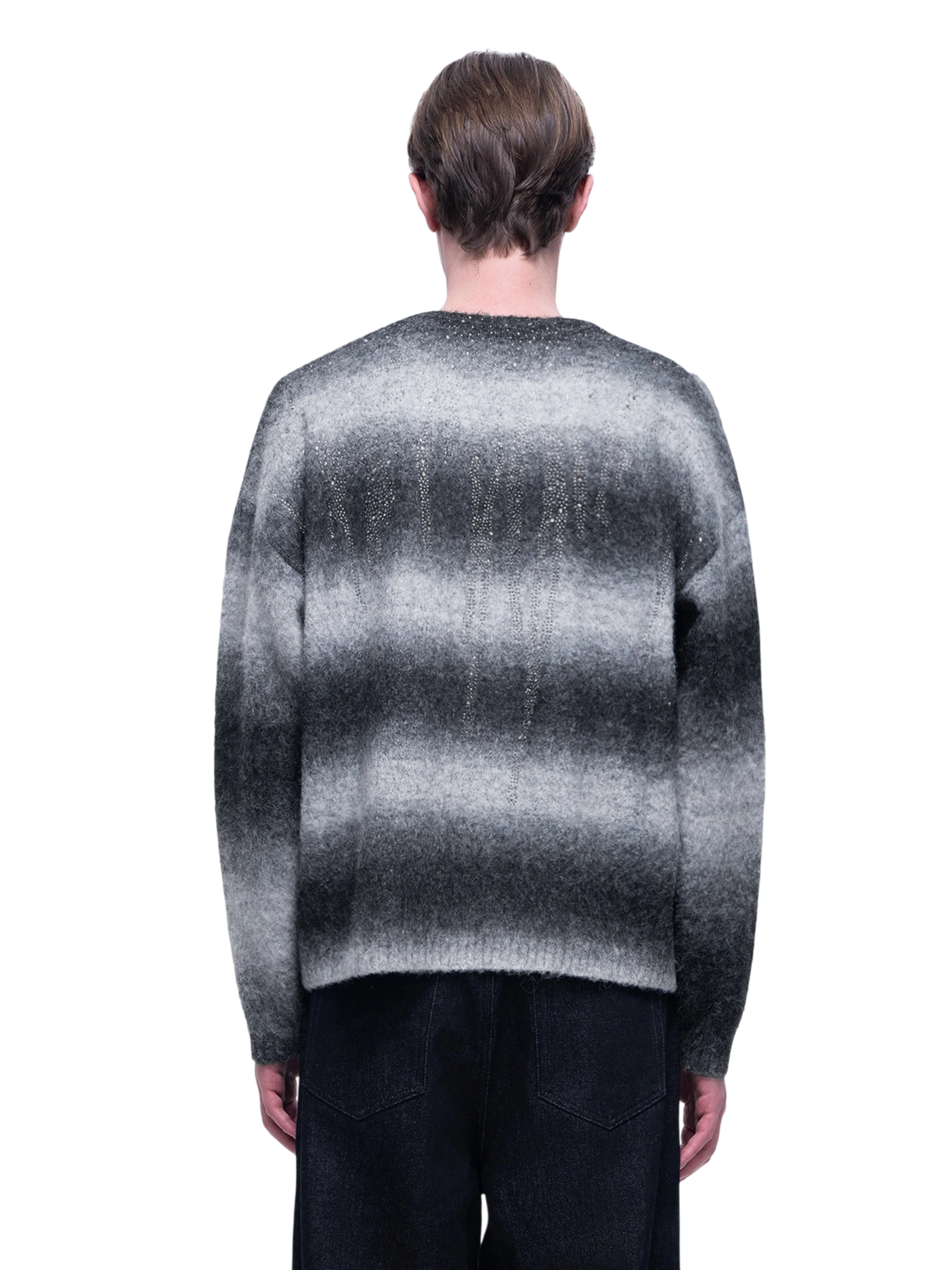 TBHNP Luminous Dawn rhinestone mohair knit sweater — men's streetwear fuzzy knit jumper