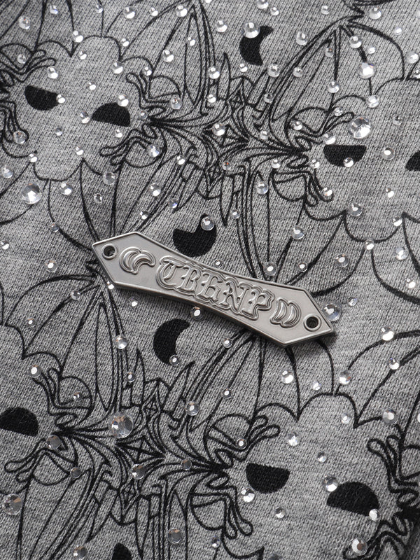 LUMINOUS DAWN DARK PATTERN RHINESTONE PANTS