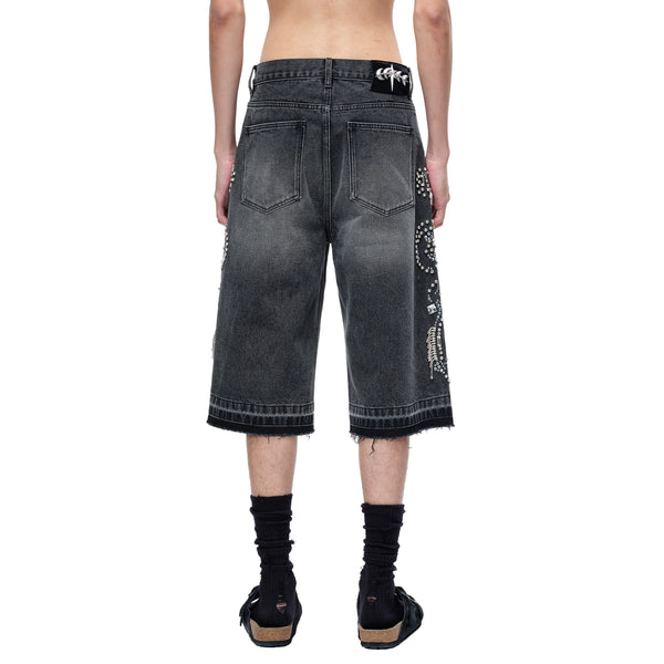 LUMINOUS DAWN RHINESTONE CROPPED JEANS