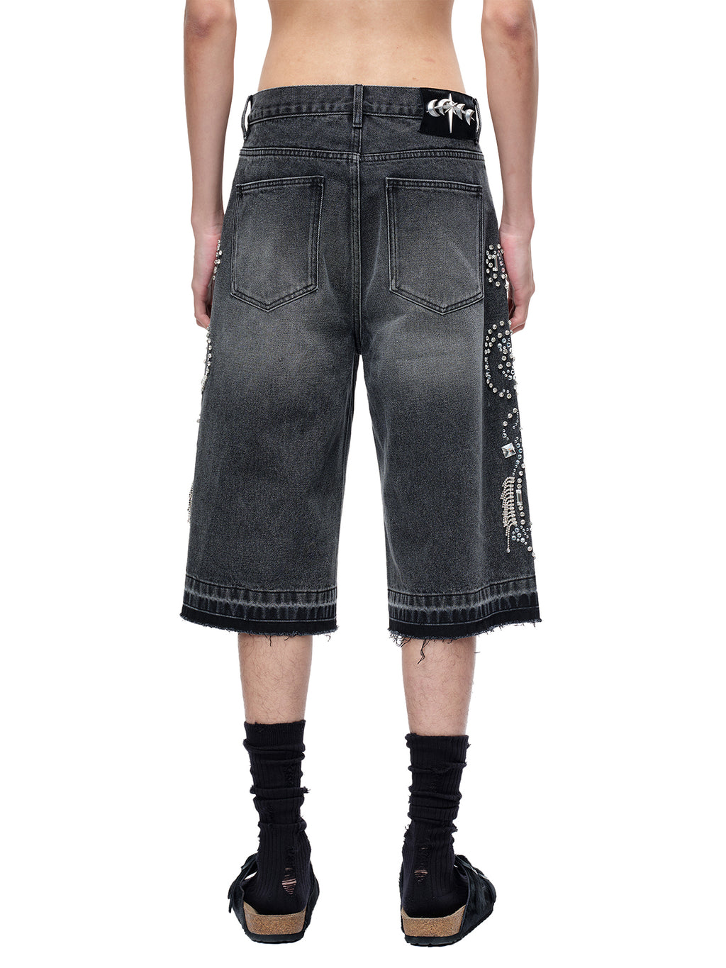 LUMINOUS DAWN RHINESTONE CROPPED JEANS