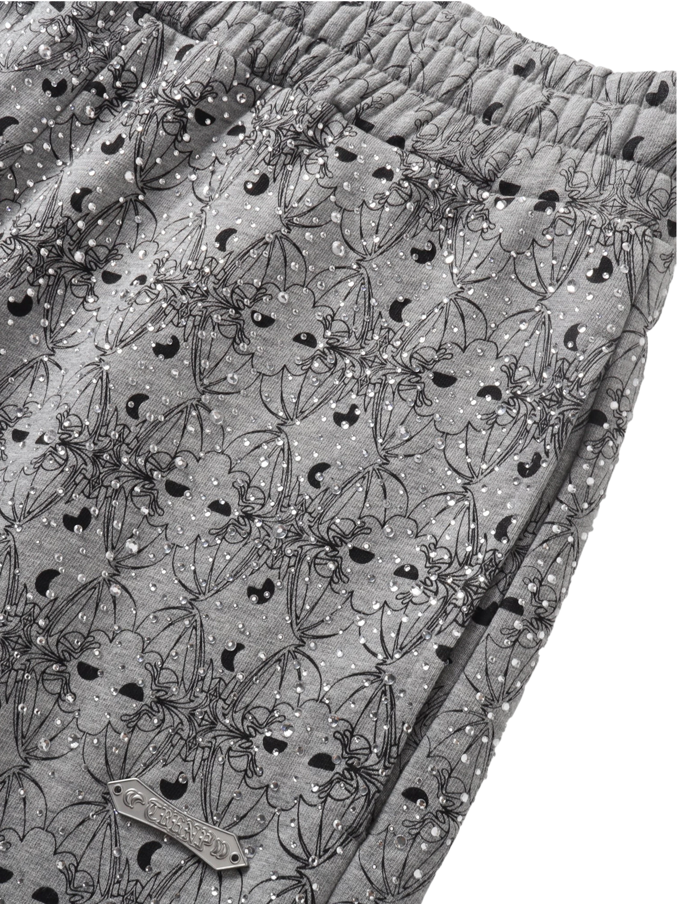 TBHNP Luminous Dawn all-over rhinestone wide-leg pants — men's streetwear pants