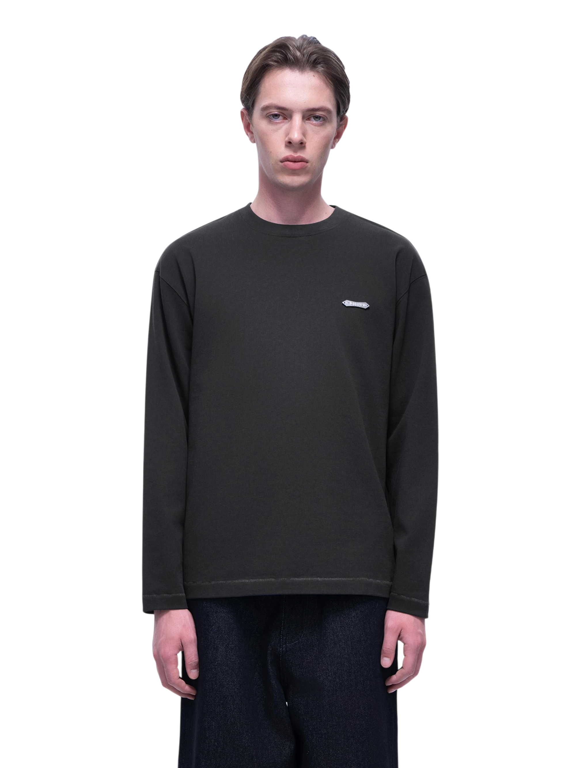 TBHNP Luminous Dawn flocked logo long-sleeve tee — men's streetwear graphic tee