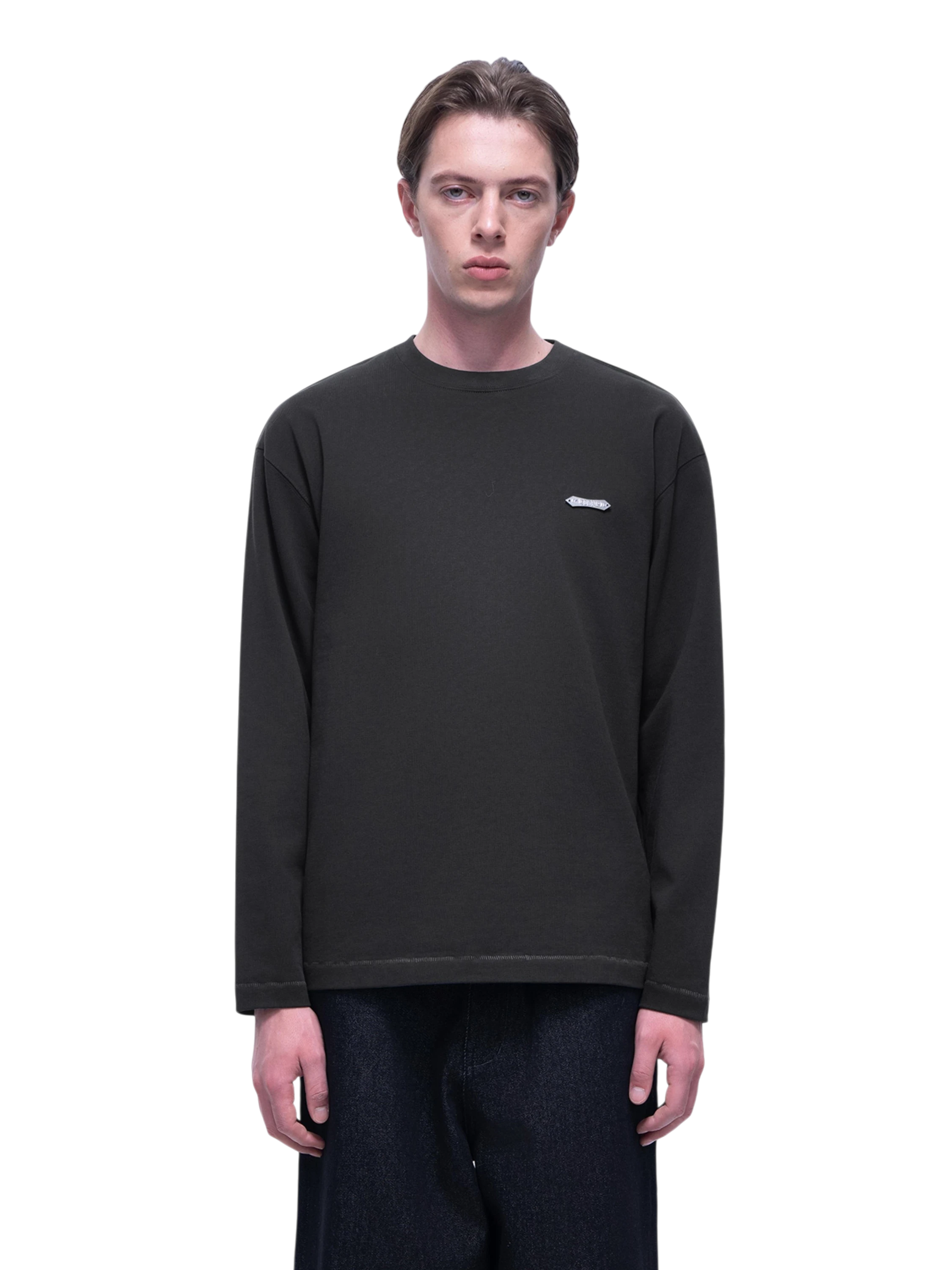 TBHNP Luminous Dawn flocked logo long-sleeve tee — men's streetwear graphic tee