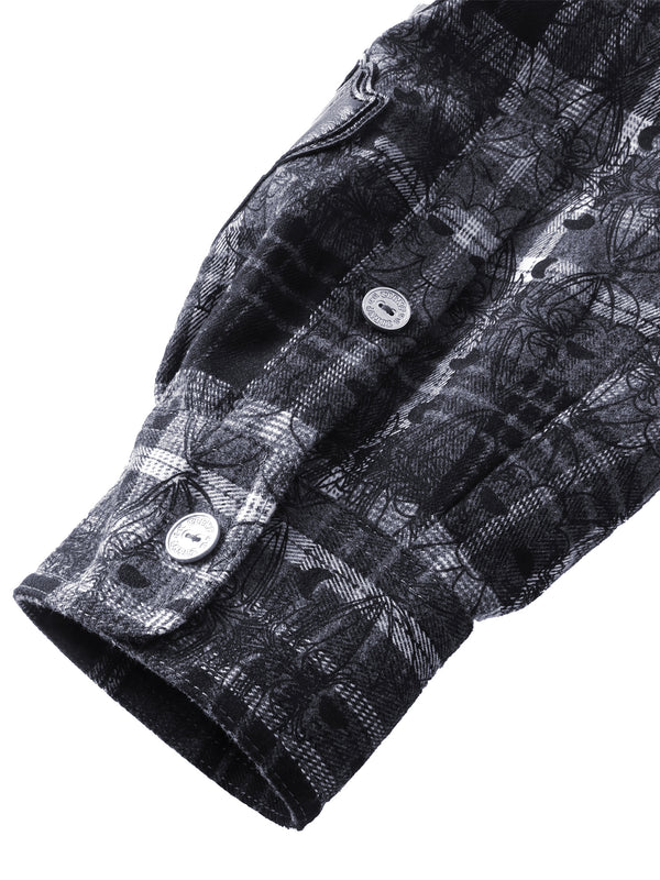 LUMINOUS DAWN RHINESTONE PEARL BAT PATTERN L-S SHIRT