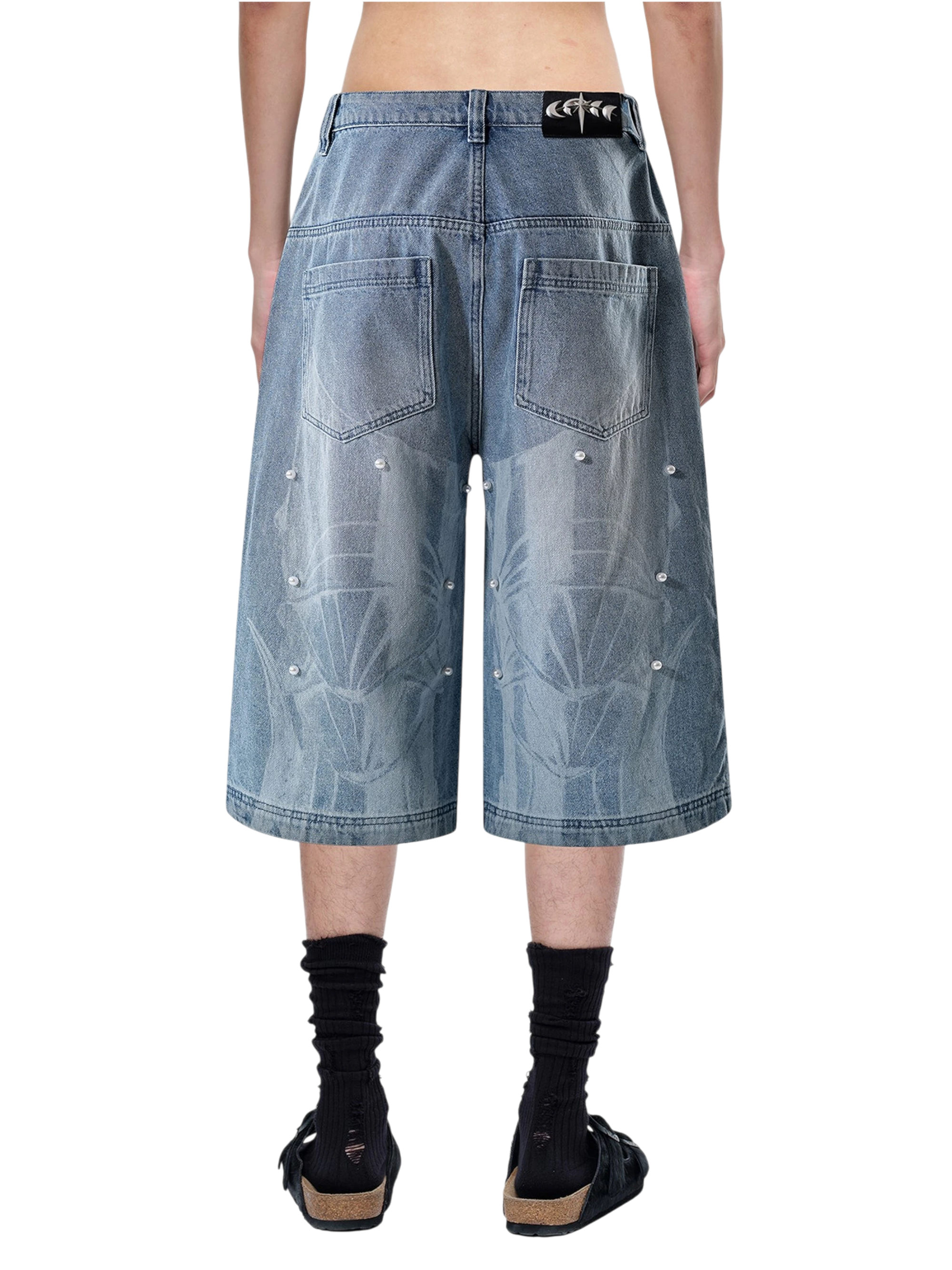 TBHNP Luminous Dawn pearl armor cropped wide-leg jeans — men's streetwear denim