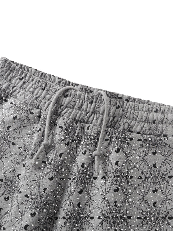 LUMINOUS DAWN DARK PATTERN RHINESTONE PANTS