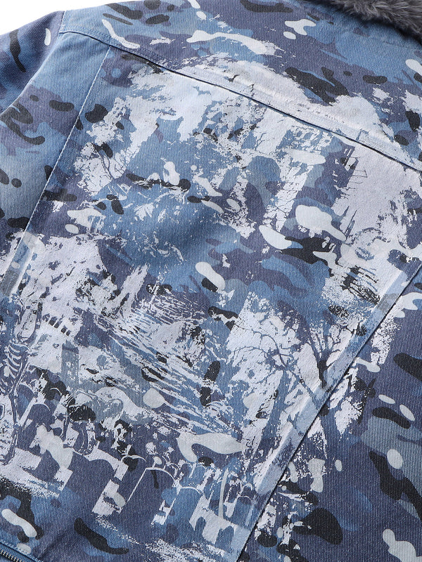 ECLIPSE OF THE BLOOD MOON BLUE CAMOUFLAGE JACKET