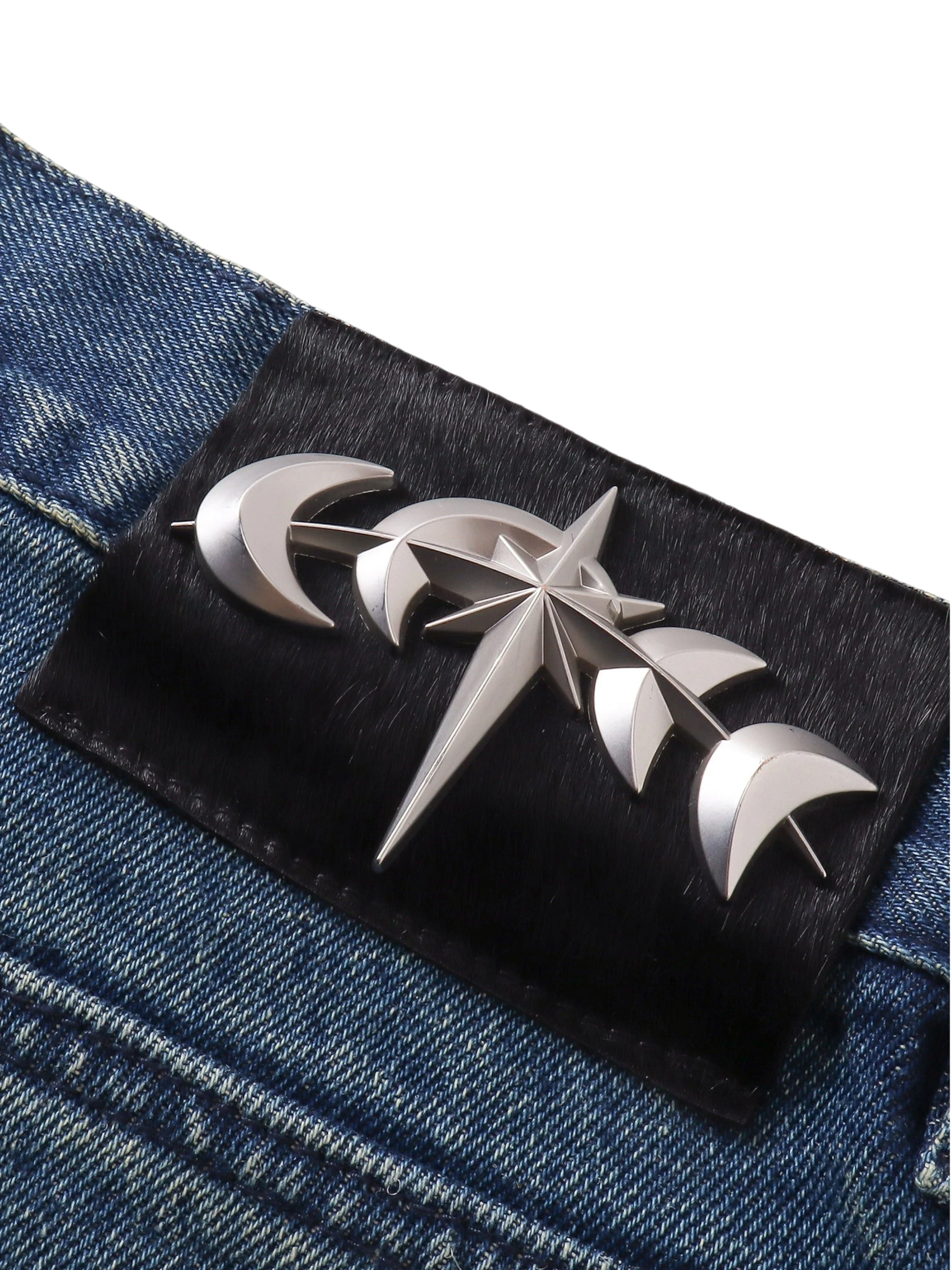 TBHNP Luminous Dawn rhinestone vine cropped wide-leg jeans — men's streetwear denim