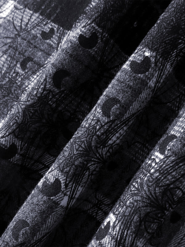 LUMINOUS DAWN RHINESTONE PEARL BAT PATTERN L-S SHIRT