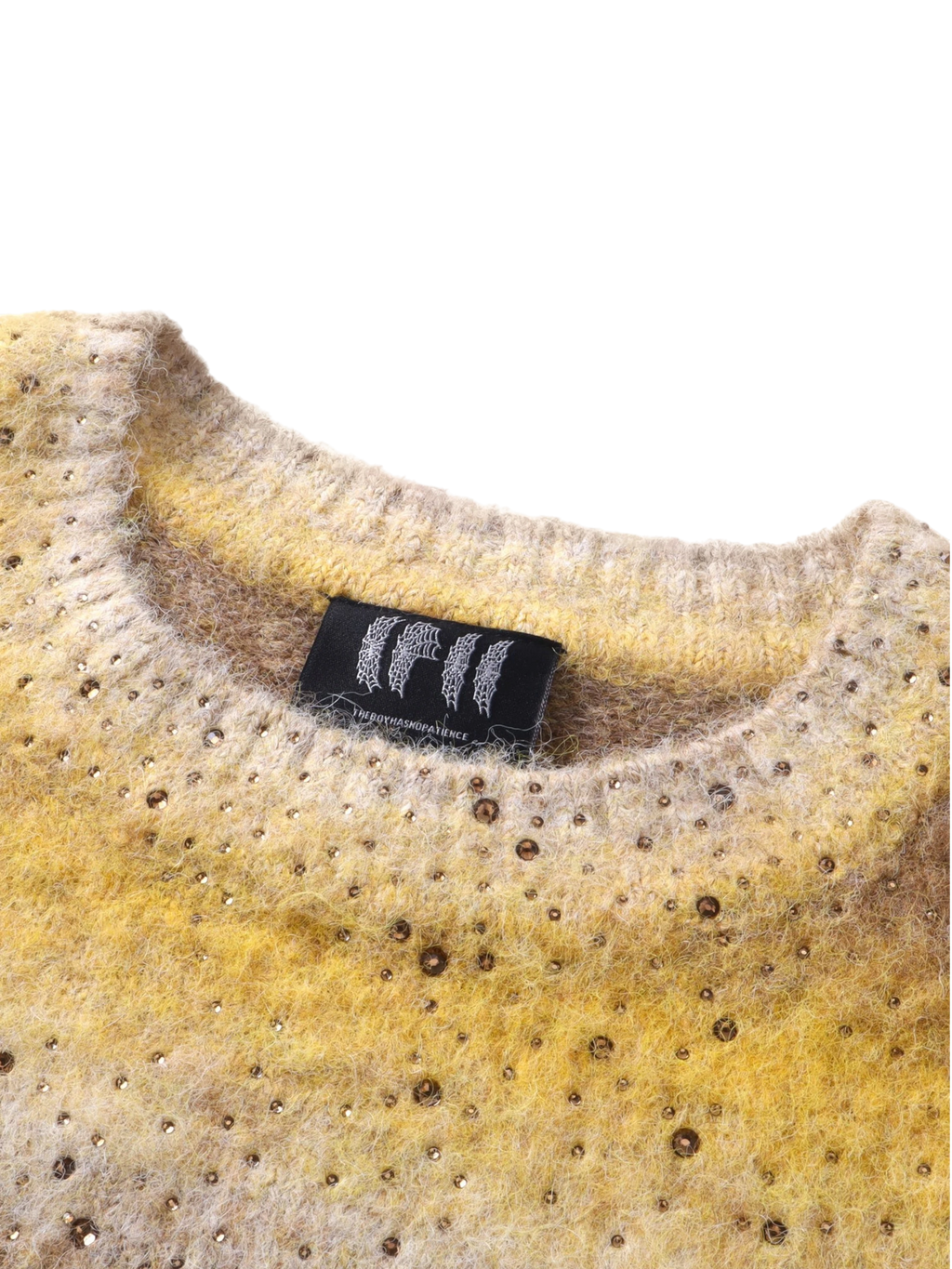 LUMINOUS DAWN RHINESTONE MOHAIR KNIT SWEATER