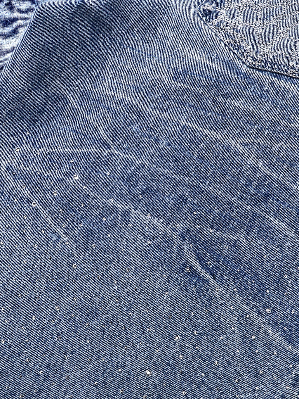 LUMINOUS DAWN RHINESTONE COBWEB  CROPPED JEANS