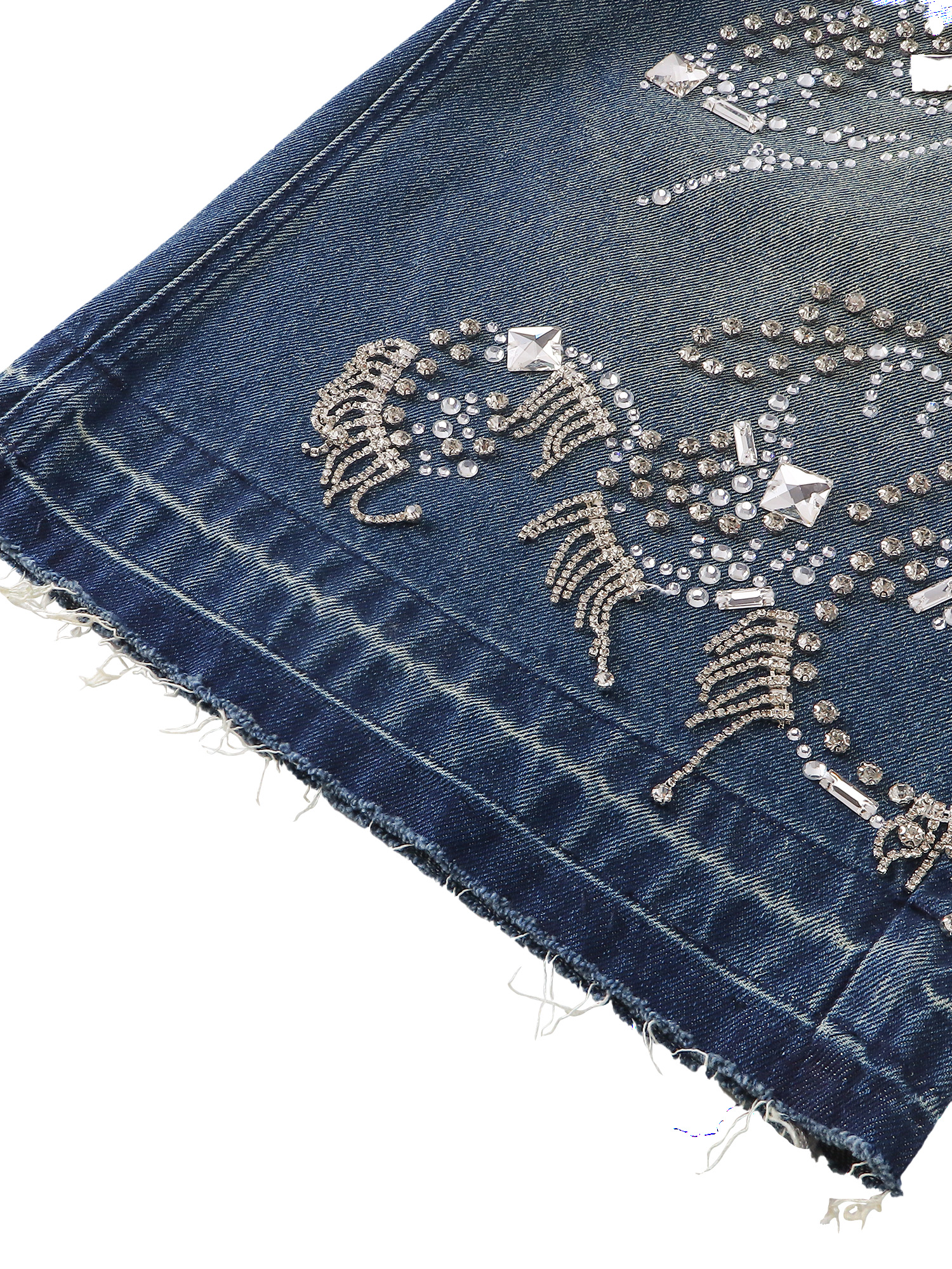 LUMINOUS DAWN RHINESTONE CROPPED JEANS