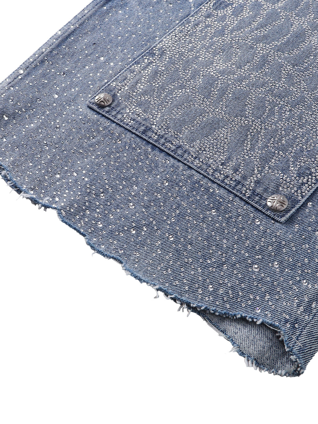 LUMINOUS DAWN RHINESTONE COBWEB  CROPPED JEANS