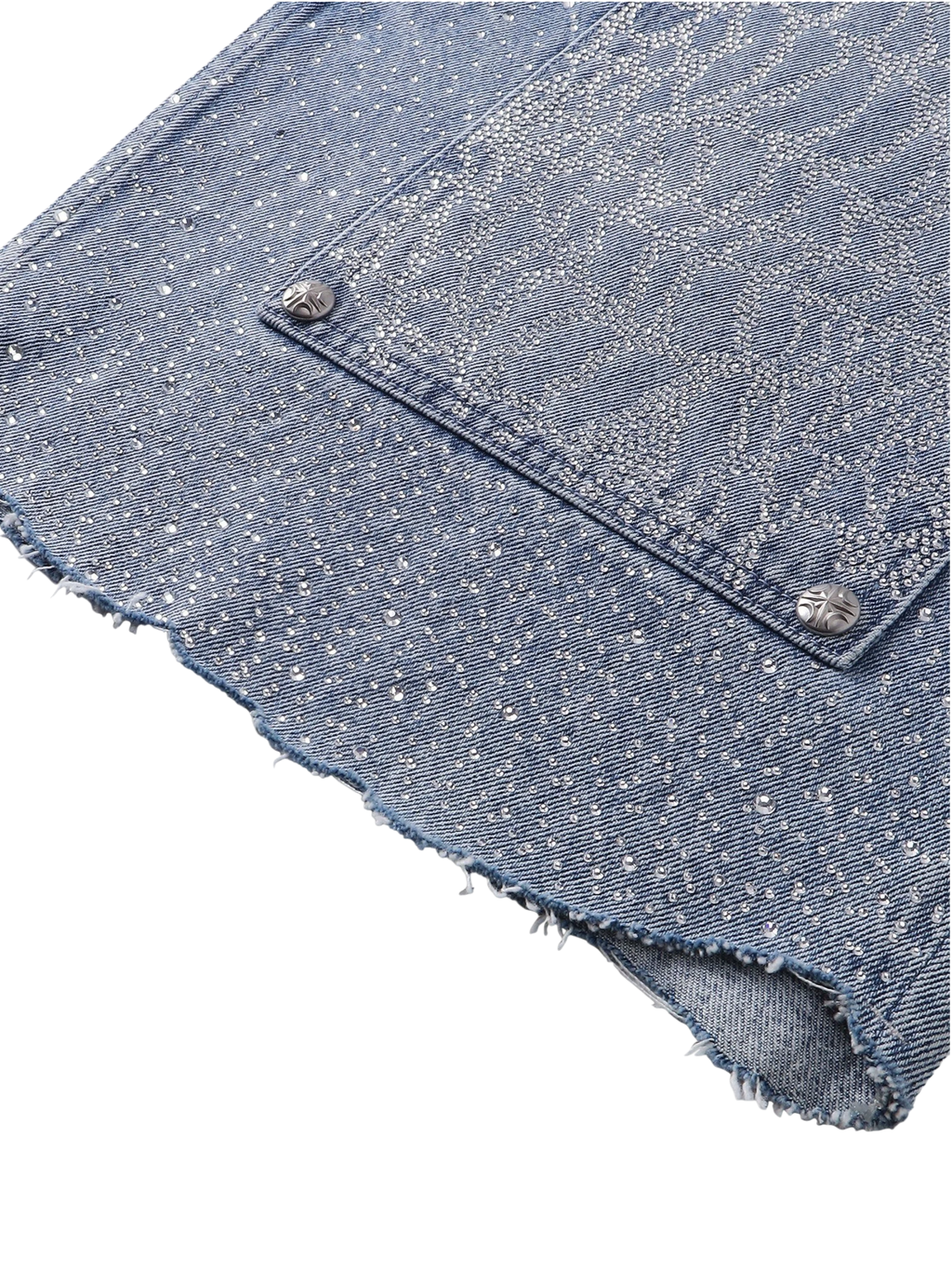 TBHNP Luminous Dawn cobweb rhinestone cropped jeans — men's streetwear denim