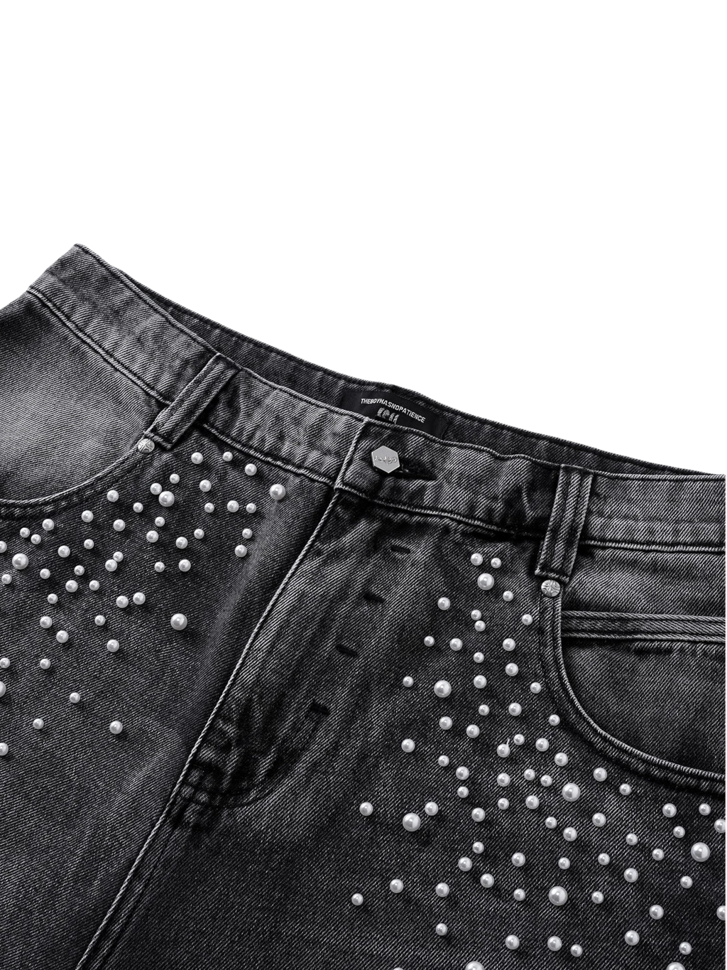 TBHNP Luminous Dawn pearl armor cropped wide-leg jeans — men's streetwear denim