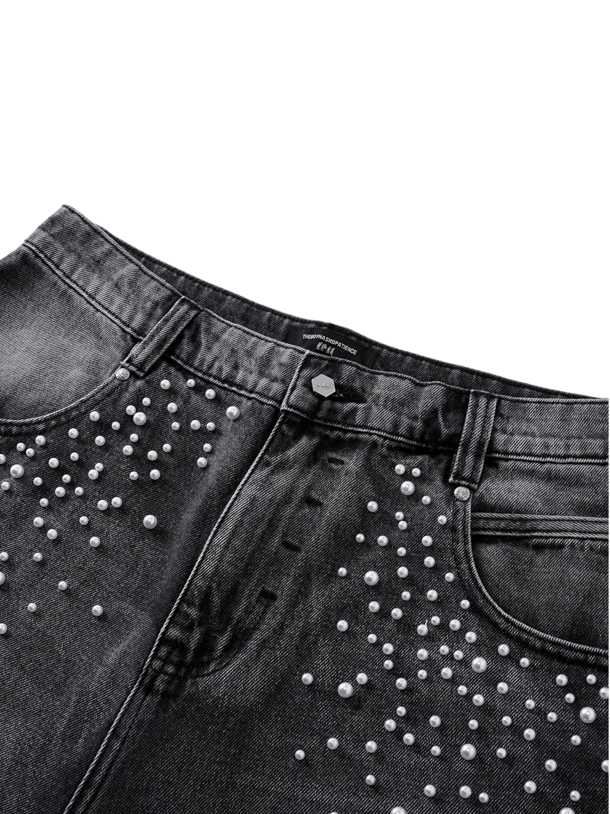 TBHNP Luminous Dawn pearl armor cropped wide-leg jeans — men's streetwear denim