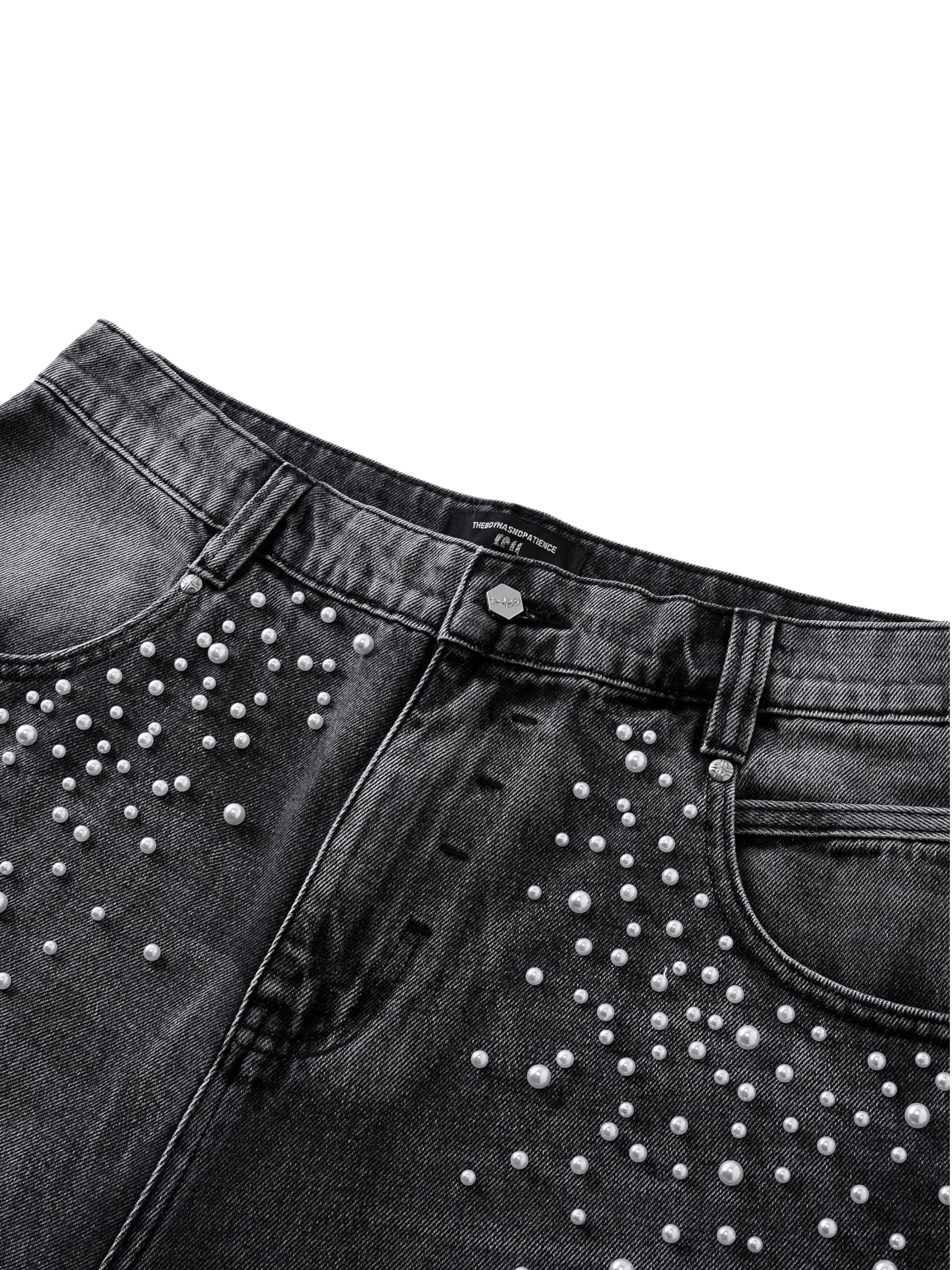 TBHNP Luminous Dawn pearl armor cropped wide-leg jeans — men's streetwear denim