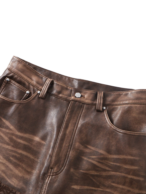 ECLIPSE OF THE BLOOD MOON COBWEB LEATHER PANTS