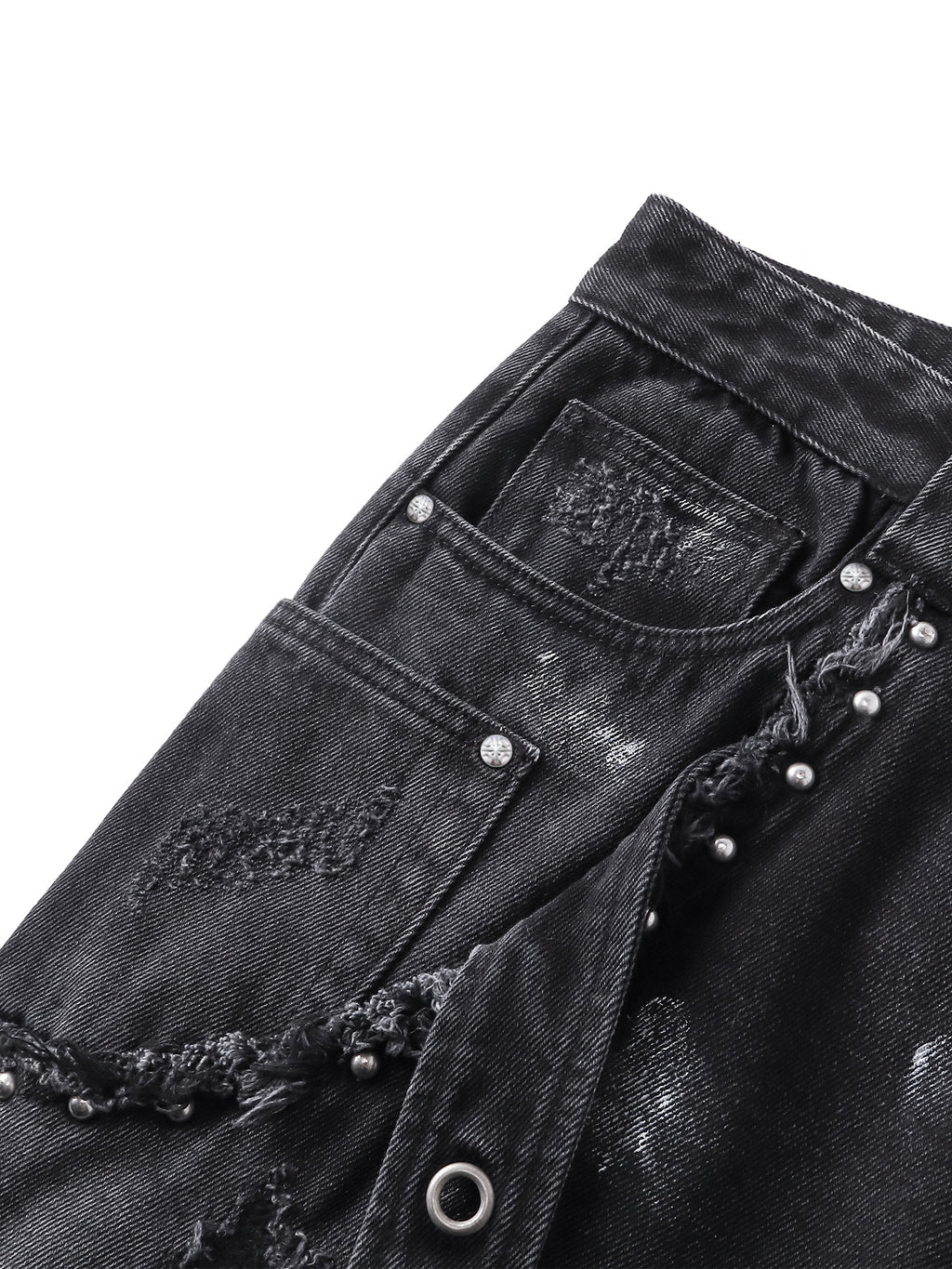 LUMINOUS DAWN RIVET RIBBON BAGGY JEANS