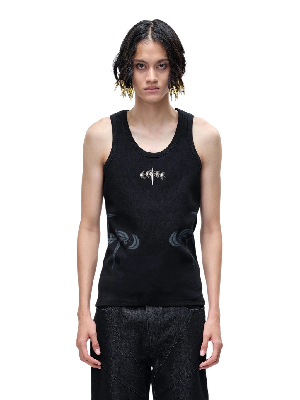LUMINOUS DAWN ASTRAL METAL LOGO RIBBED TANK