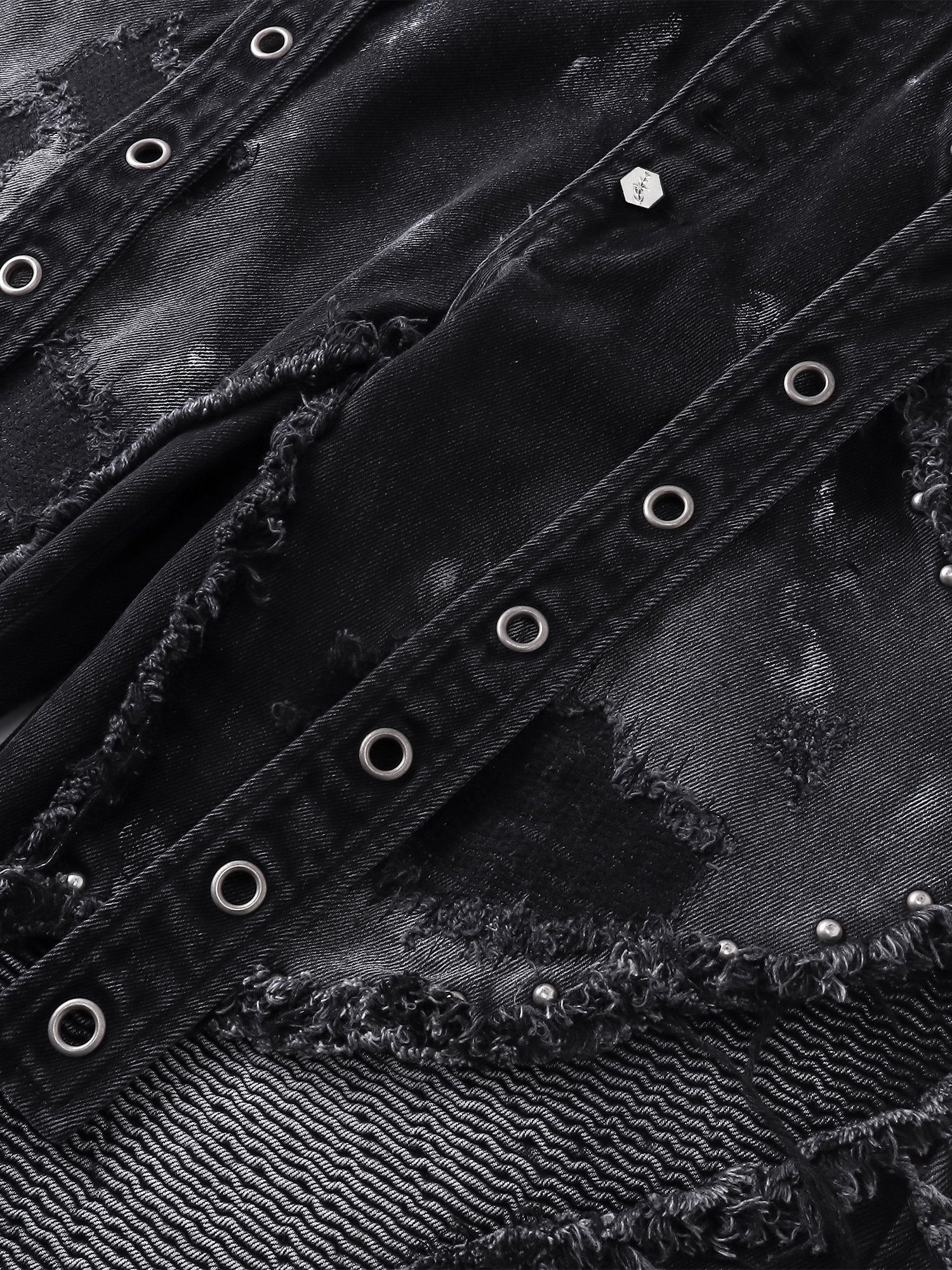 LUMINOUS DAWN RIVET RIBBON BAGGY JEANS