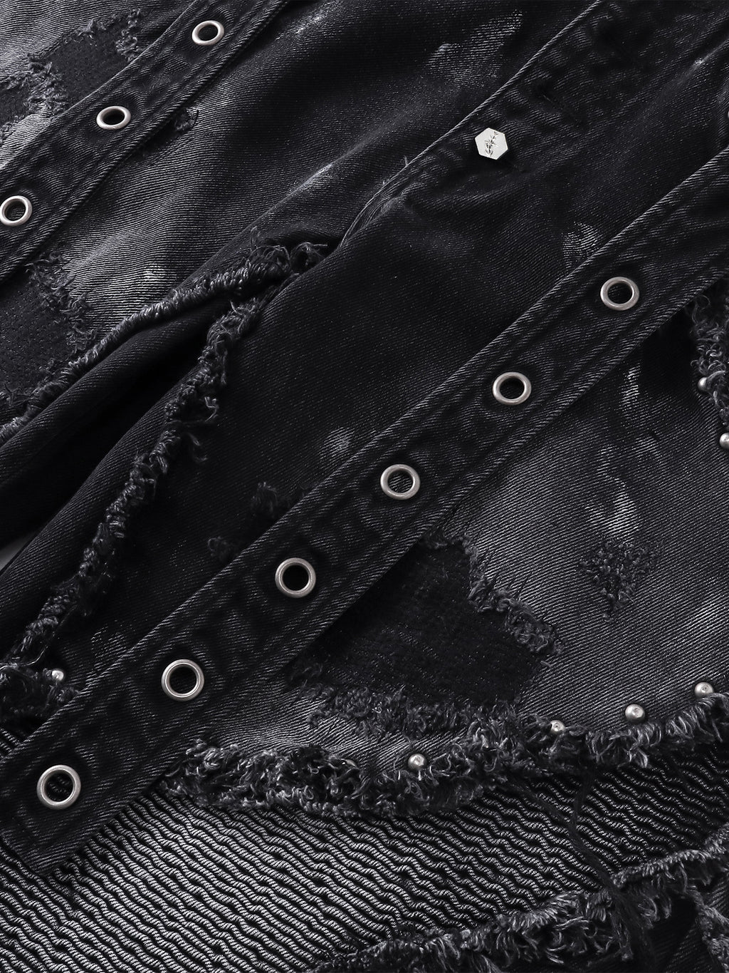 LUMINOUS DAWN RIVET RIBBON BAGGY JEANS