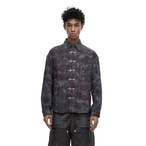 ECLIPSE OF THE BLOOD MOON PADDED RHINESTONE SHIRT