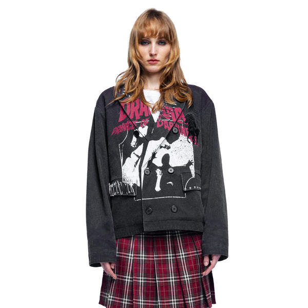 PRINCE OF DARKNESS SPRAY-PAINTED BLAZER