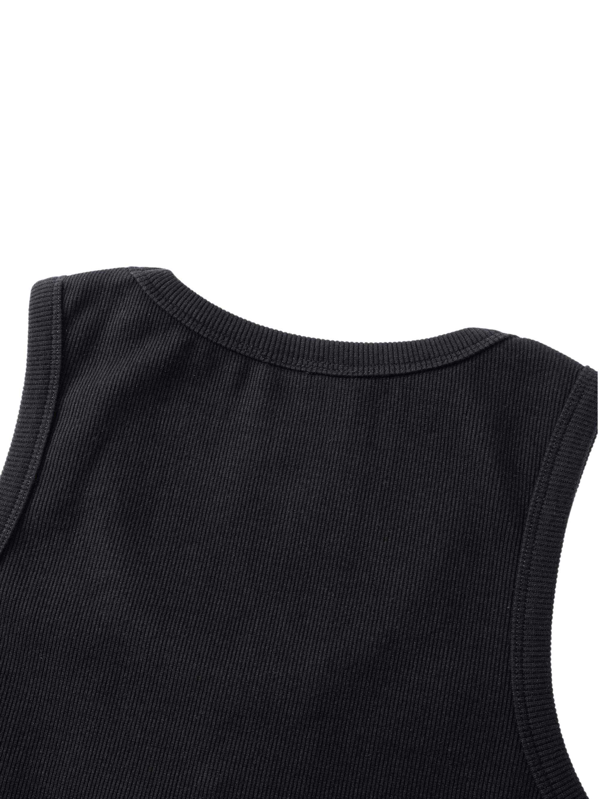 TBHNP Luminous Dawn ribbed cotton tank top with metal astral logo badge — men's streetwear sleeveless tee