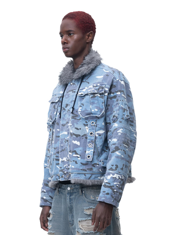 ECLIPSE OF THE BLOOD MOON BLUE CAMOUFLAGE JACKET