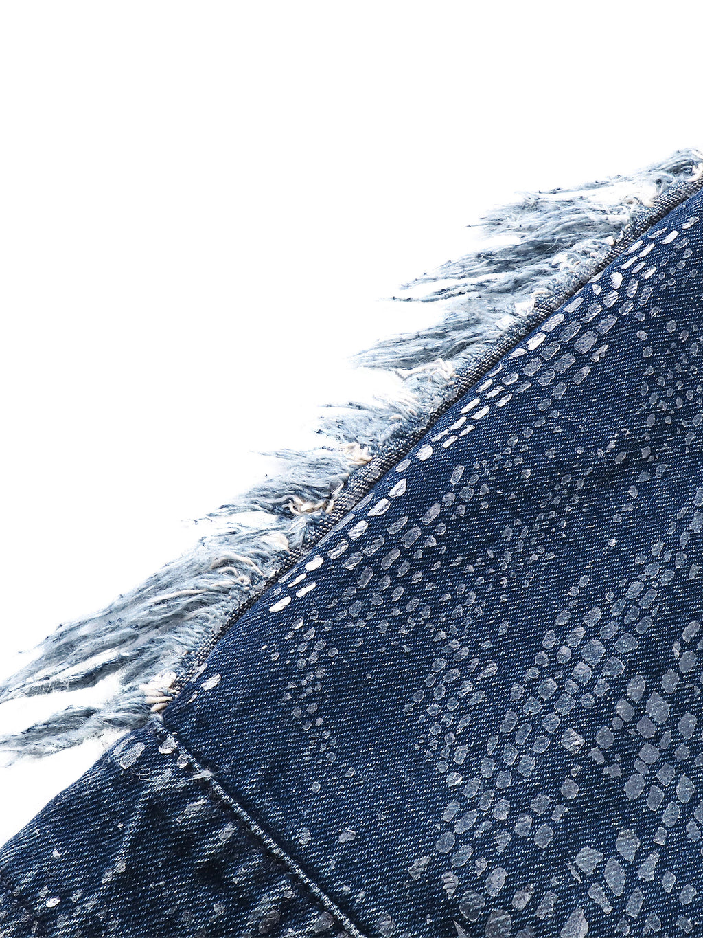 LUMINOUS DAWN FRINGED DENIM HOODEDVEST