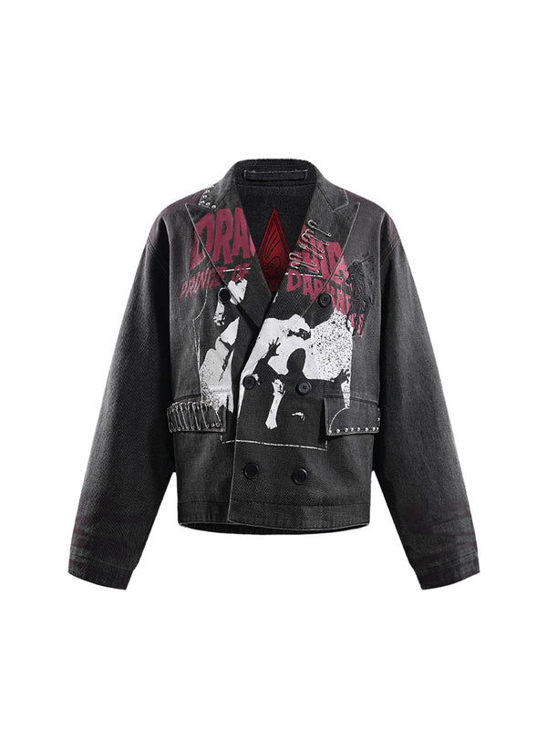 PRINCE OF DARKNESS SPRAY-PAINTED BLAZER