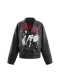TBHNP Prince of Darkness spray-painted blazer in black with front graphic, front view — men's streetwear blazer