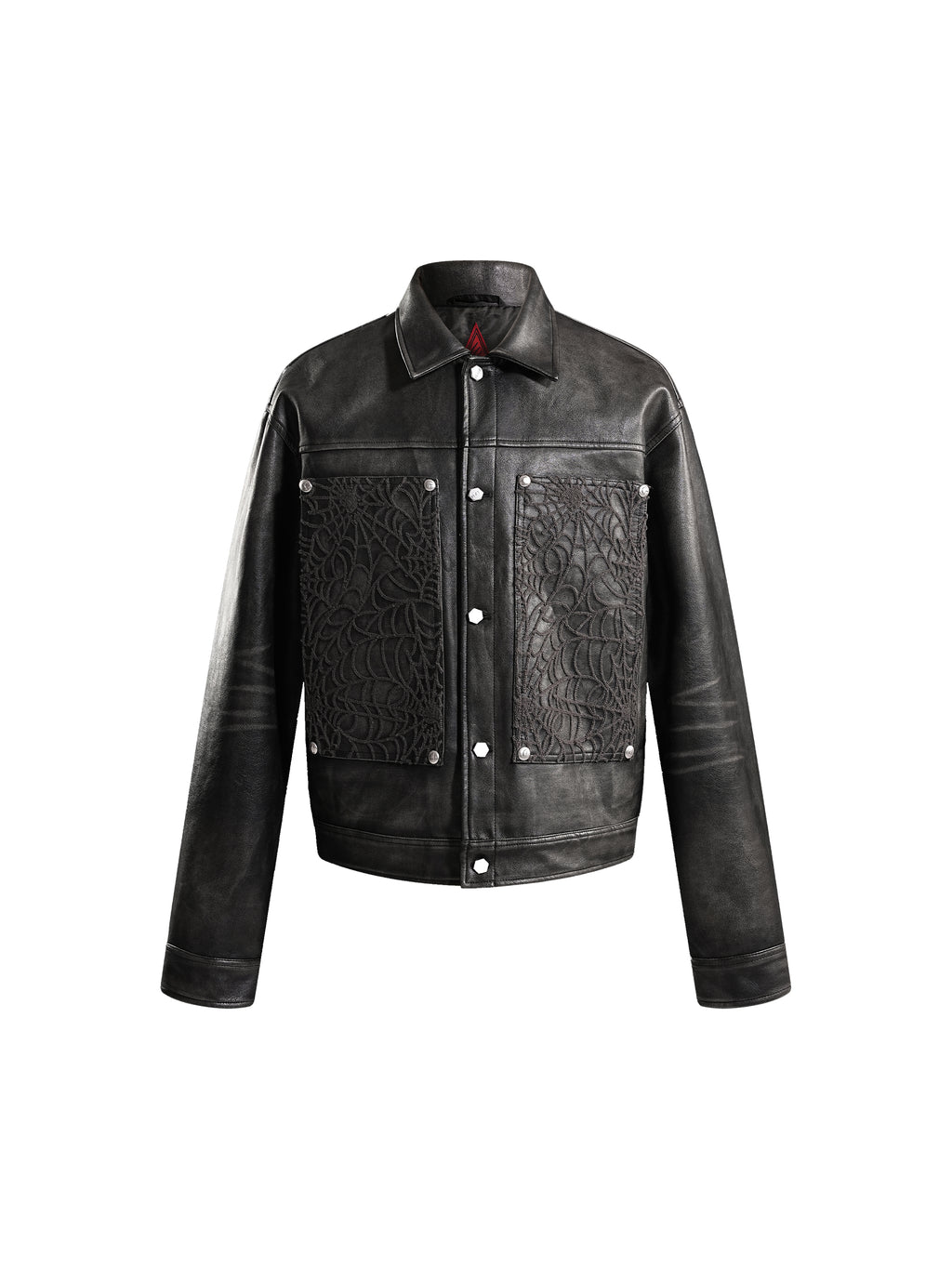 ECLIPSE OF THE BLOOD MOON COBWEB LEATHER JACKET
