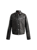 TBHNP Eclipse of the Blood Moon cobweb embroidered faux leather jacket — men's gothic streetwear jacket