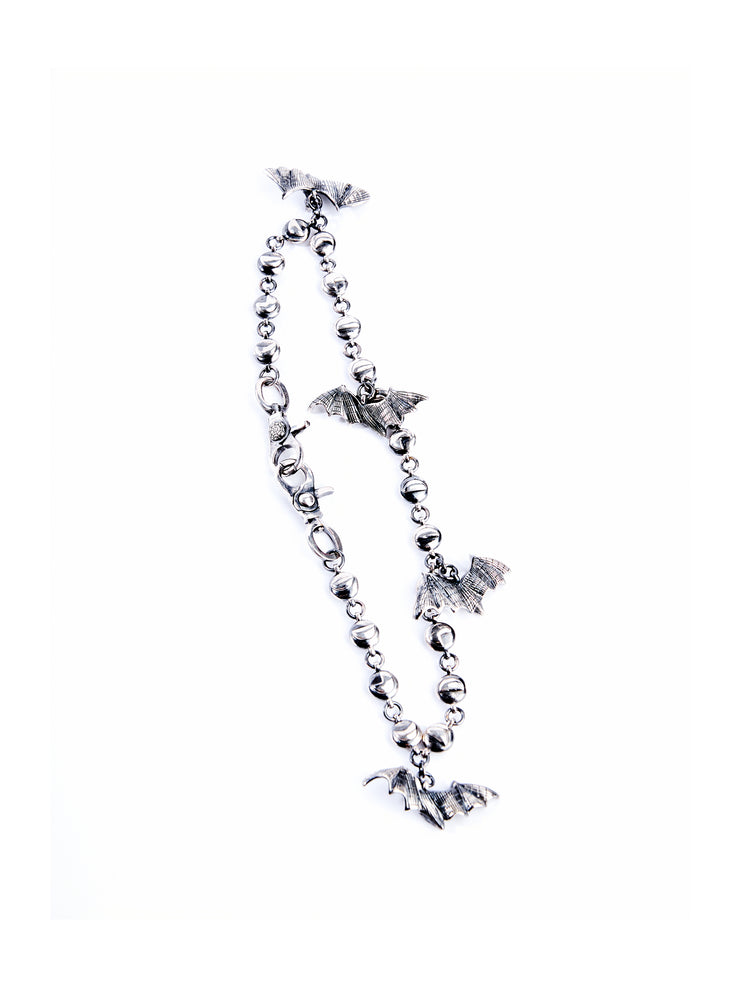 SILVERING DISTRESSED BAT PANTS CHAIN