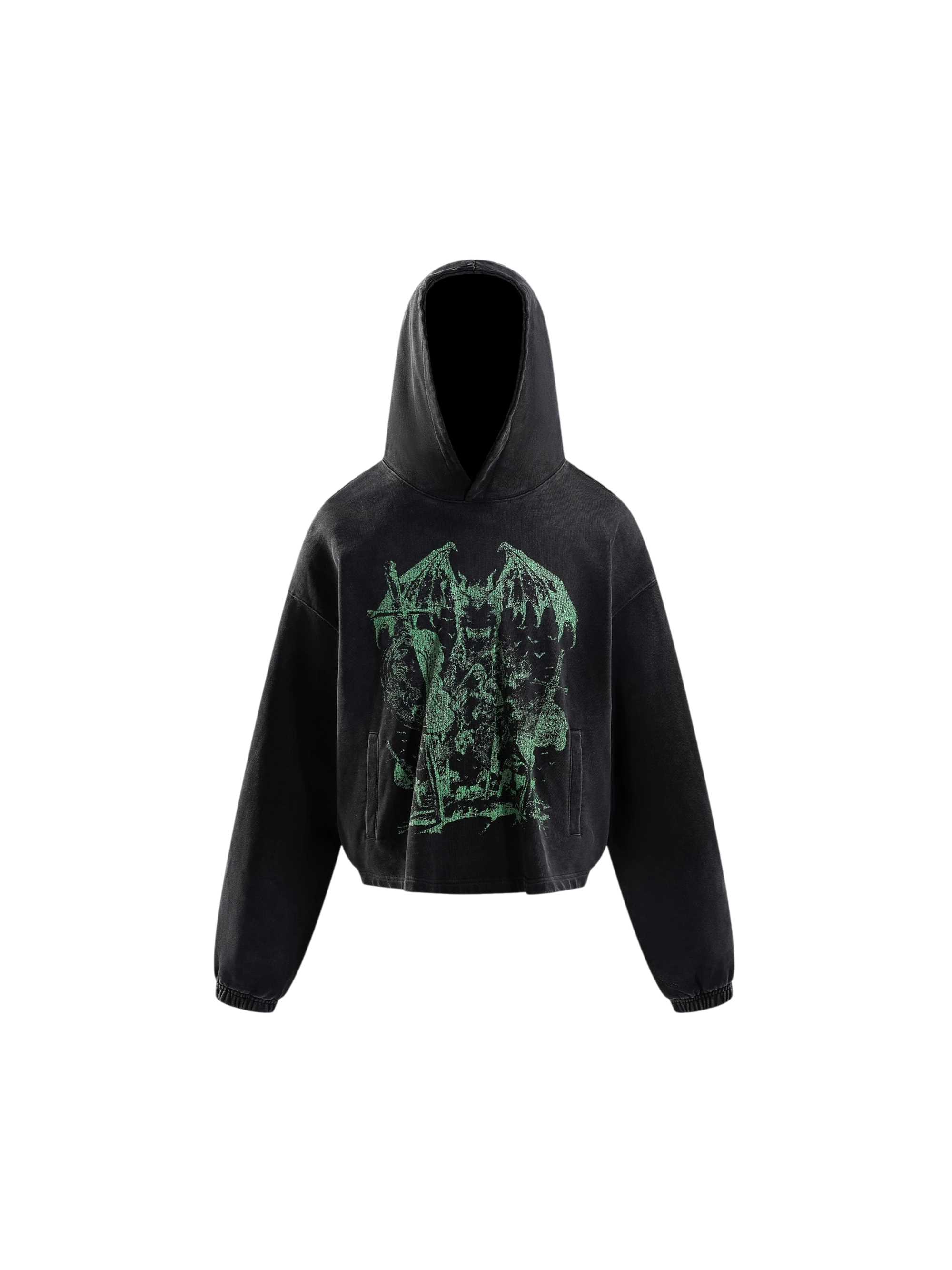 TBHNP Eclipse of the Blood Moon arrival knight hoodie in black, front flat-lay — men's streetwear hoodie