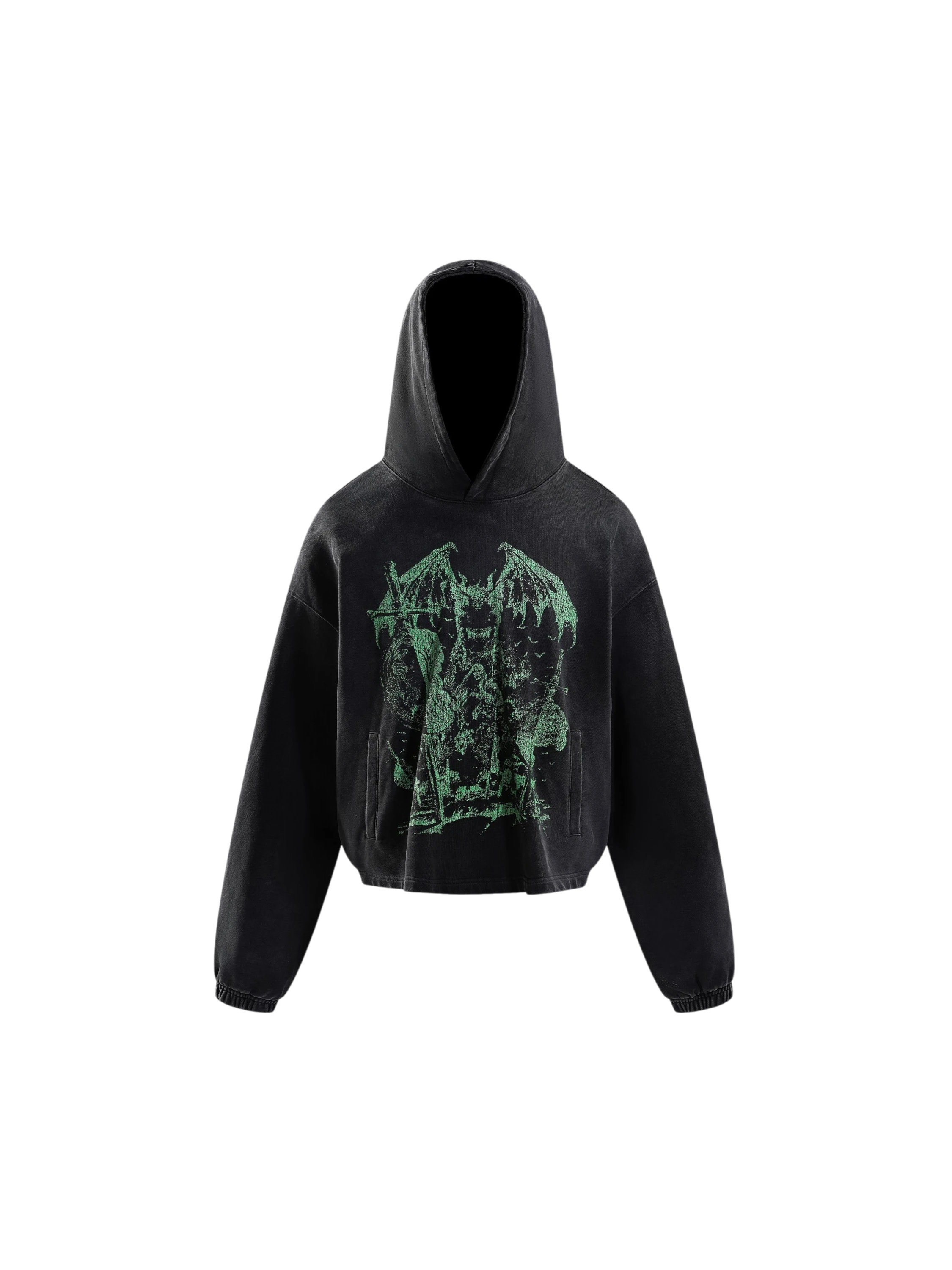 TBHNP Eclipse of the Blood Moon arrival knight hoodie in black, front flat-lay — men's streetwear hoodie