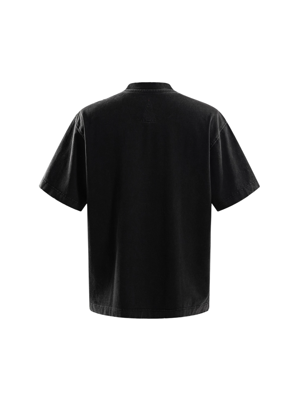 TBHNP black arrival short-sleeve tee, back flat-lay — men's streetwear tee