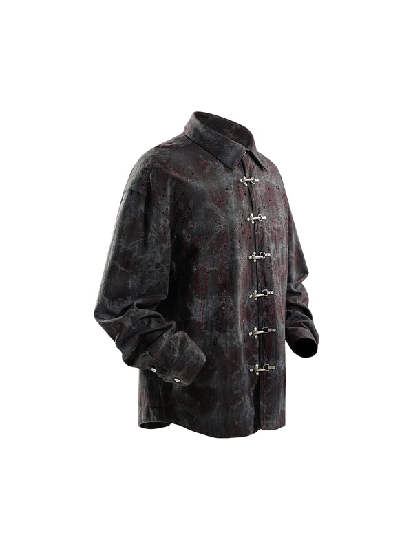 ECLIPSE OF THE BLOOD MOON PADDED RHINESTONE SHIRT