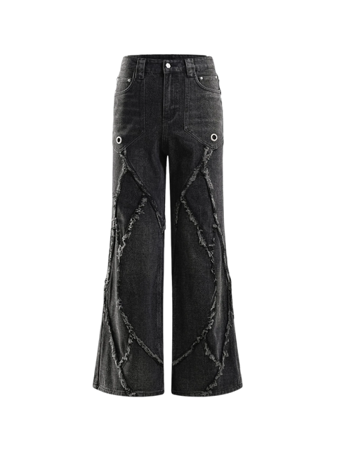TBHNP Eclipse of the Blood Moon cobra print baggy jeans in black, front flat-lay — men's streetwear denim